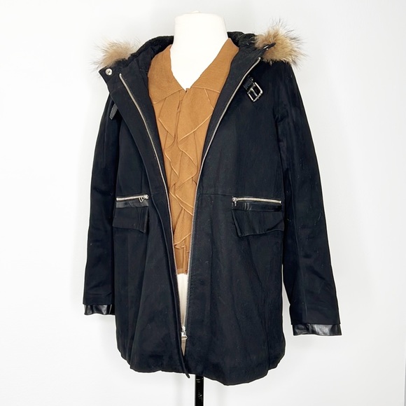 Maje Coat with Fur Hood - Picture 7 of 15